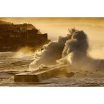 Tableau tempete en mer enbata sur socoa imprim� sur toile 90x60 cm