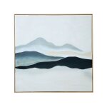 Tableau en toile nuances de gris artisanal 120x5x120cm