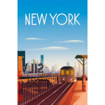 Tableau de voyage new york ville imprim sur toile 60x90 cm