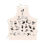 Tablier de cuisine abécédaire en coton ecru 72 x 85 Tablier de cuisine abécédaire en coton ecru 72 x 85