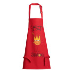 Tablier de cuisine enfant shadok roi chef en coton rouge 52 x 63 cm
