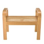 Tabouret 1 place bois de mindi et rotin naturel