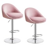 Tabouret de bar lot de 2 pivotant à 360° acier rose bonbon Tabouret de bar lot de 2 pivotant à 360° acier rose bonbon