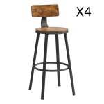 Tabourets de bar lot de 4 industriel cadre en métal marron Tabourets de bar lot de 4 industriel cadre en métal marron