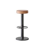 Tabouret de bar en acier et cuir naturel
