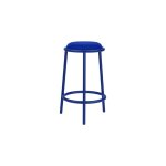 Tabouret de bar en acier peint par poudrage et fibre synthtique, bleu