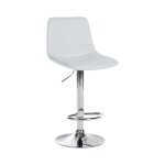 Tabouret de bar ajustable pivotant en pvc et synthetique blanc