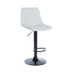 Tabouret de bar ajustable pivotant en pvc et synthetique blanc