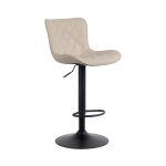 Tabouret de bar ajustable pivotant pvc et synthetique crme
