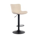 Tabouret de bar ajustable pivotant pvc et synthetique cr�me
