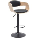 Tabouret de bar ajustable pivotant pvc et synthetique nature / noir