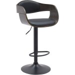 Tabouret de bar ajustable pivotant pvc et synthetique noir / gris Tabouret de bar ajustable pivotant pvc et synthetique noir / gris