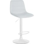 Tabouret de bar ajustable pivotant en similicuir (pvc) blanc Tabouret de bar ajustable pivotant en similicuir (pvc) blanc