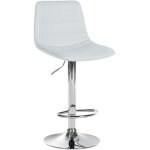 Tabouret de bar ajustable pivotant en similicuir (pvc) blanc Tabouret de bar ajustable pivotant en similicuir (pvc) blanc