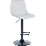 Tabouret de bar ajustable pivotant en similicuir (pvc) blanc Tabouret de bar ajustable pivotant en similicuir (pvc) blanc