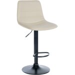 Tabouret de bar ajustable pivotant en similicuir (pvc) crème Tabouret de bar ajustable pivotant en similicuir (pvc) crème