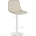 Tabouret de bar ajustable pivotant en similicuir (pvc) crme