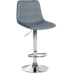 Tabouret de bar ajustable pivotant en similicuir (pvc) gris Tabouret de bar ajustable pivotant en similicuir (pvc) gris