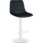 Tabouret de bar ajustable pivotant en similicuir (pvc) noir