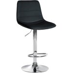 Tabouret de bar ajustable pivotant en similicuir (pvc) noir