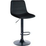 Tabouret de bar ajustable pivotant en similicuir (pvc) noir