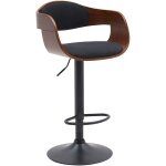 Tabouret de bar ajustable pivotant tissu noyer / noir Tabouret de bar ajustable pivotant tissu noyer / noir