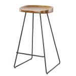 Tabouret de bar avec assise ergonomique en acacia massif Tabouret de bar avec assise ergonomique en acacia massif