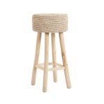 Tabouret de bar en bois et raphia