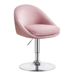 Tabouret de bar avec dossier et socle en acier rose bonbon Tabouret de bar avec dossier et socle en acier rose bonbon