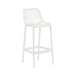 Tabouret de bar d'ext�rieur avec repose - pieds r�sine blanc