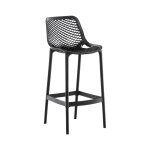 Tabouret de bar d'ext�rieur avec repose - pieds r�sine noir