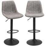 Tabourets de bar hauteur r�glable m�tal gris