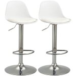 Tabourets de bar hauteur rglable pivotants avec repose - pieds blanc