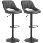 Tabourets de bar hauteur rglable synthtique et mtal noir