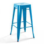 Tabouret de bar en mtal brillant bleu