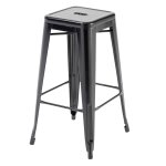 Tabouret de bar en mtal noir mat
