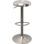 Tabouret de bar réglable en acier nickelé Tabouret de bar réglable en acier nickelé