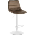 Tabouret de bar rglable pivotant en velours marron