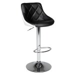 Tabouret de bar en simili cuir noir et blanc Tabouret de bar en simili cuir noir et blanc