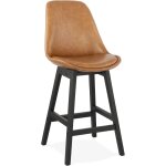 Tabouret de bar simili marron h. assise 65 cm rembourr
