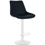 Tabouret de bar similicuir ajustable pivotant pvc et synthetique noir