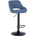 Tabouret de bar en tissu ajustable pivotant tissu bleu