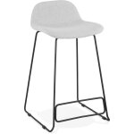 Tabouret de bar tissu gris h. assise 66 cm rembourr