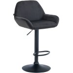 Tabouret de bar velours ajustable pivotant velours noir