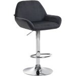 Tabouret de bar velours ajustable pivotant velours noir