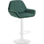 Tabouret de bar velours ajustable pivotant velours vert fonc