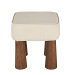 Tabouret blanc et bois d'acacia massif