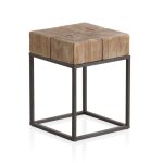 Tabouret en bois avec pieds en m�tal