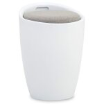 Tabouret coffre de rangement, blanc / gris