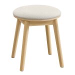 Tabouret de coiffeuse pieds antidérapants blanc Tabouret de coiffeuse pieds antidérapants blanc